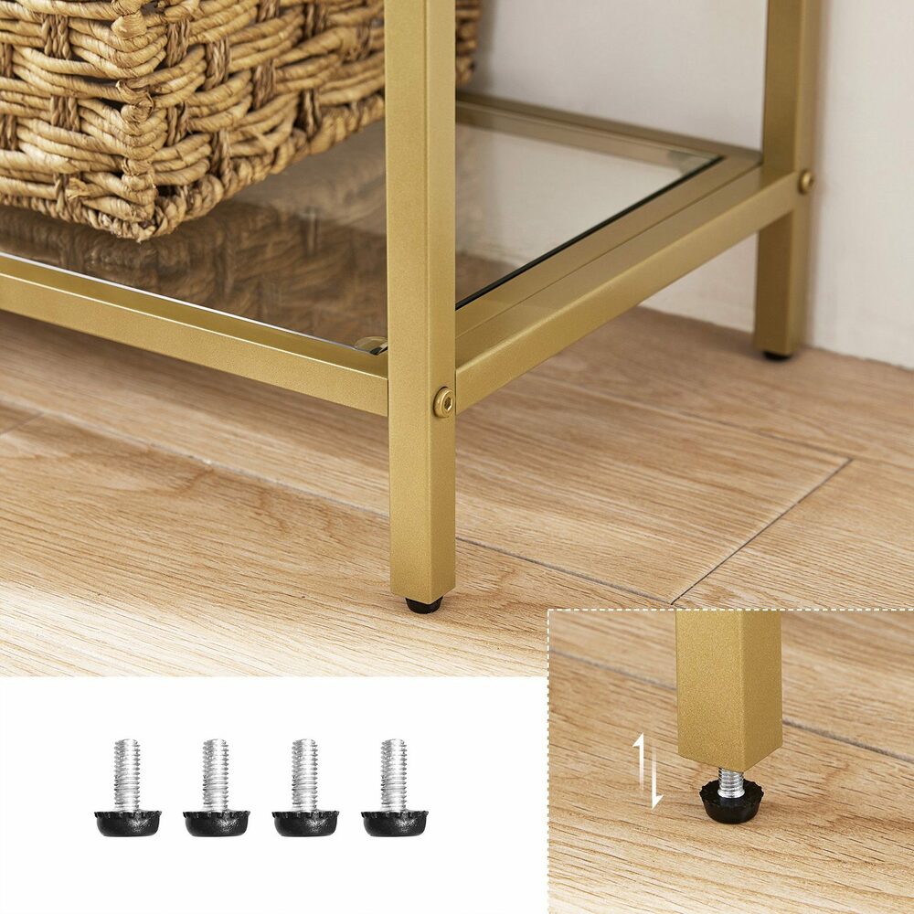 VASAGLE Bookshelf with Tempered Glass Shelves