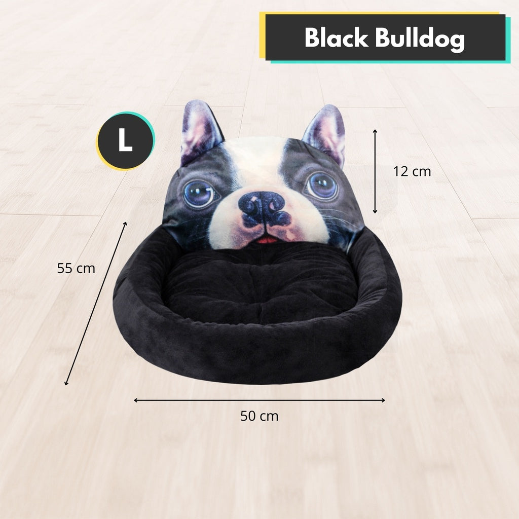Floofi Pet Bed 3D Cartoon Round Shiba Inu Large Size (Brown)
