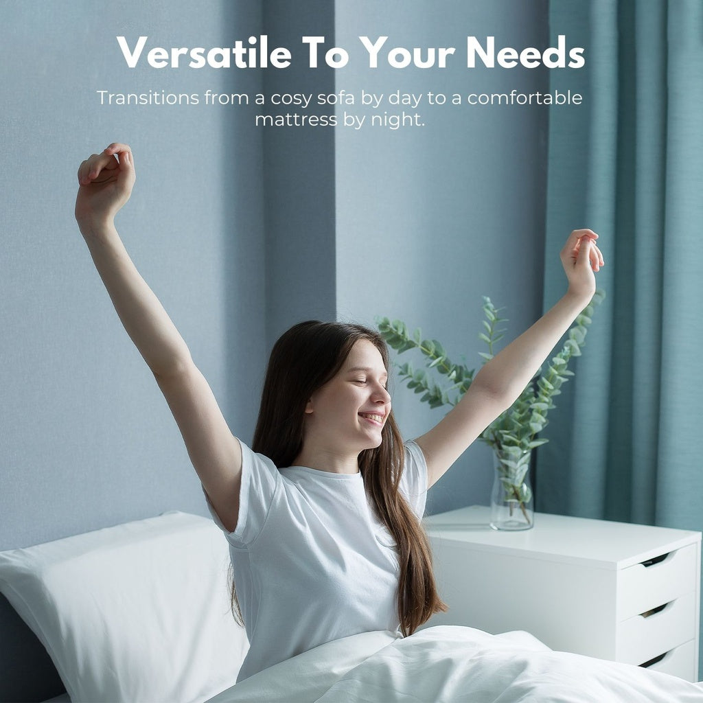 GOMINIMO 3 Fold Folding Mattress Double Dark Grey