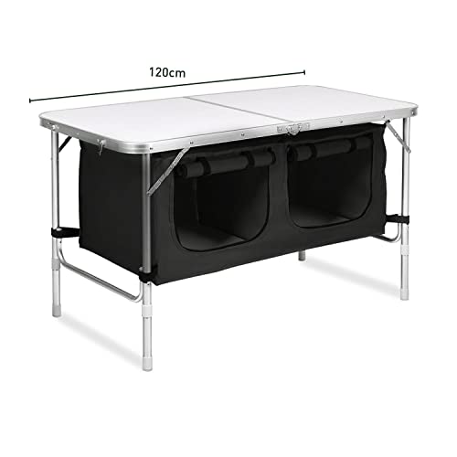KILIROO Camping Table 120cm Silver With Black Storage Bag