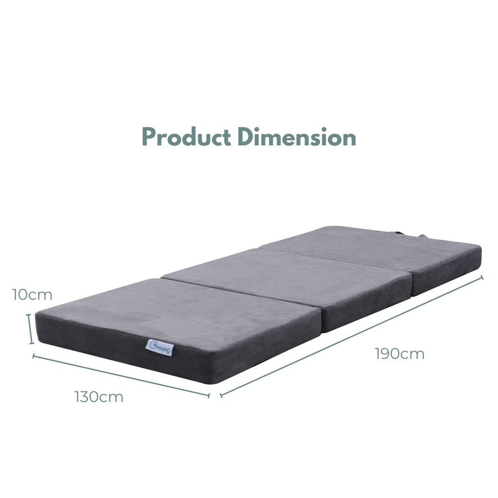 GOMINIMO 3 Fold Folding Mattress Double Light Grey