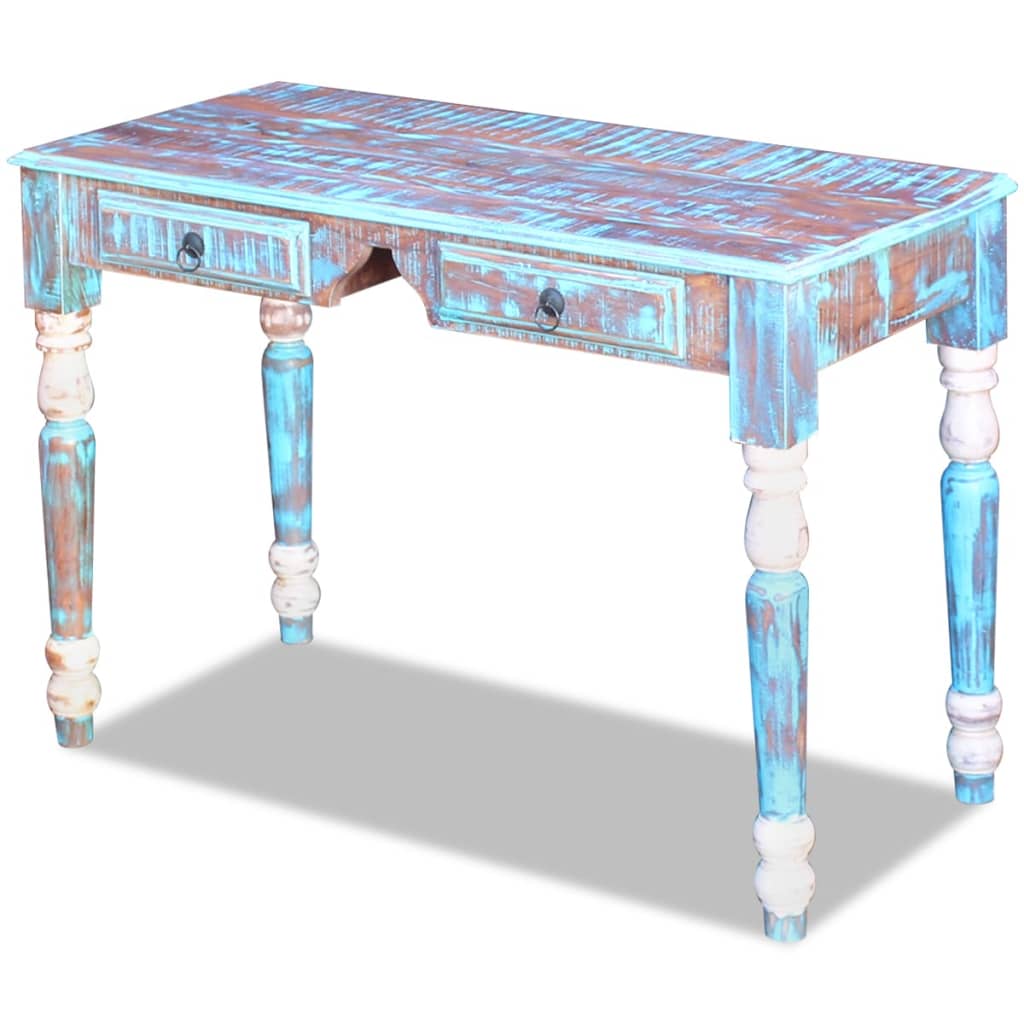 Desk Solid Reclaimed Wood- Blue