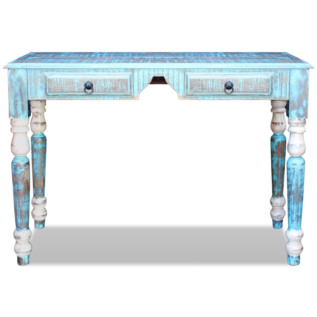 Desk Solid Reclaimed Wood- Blue