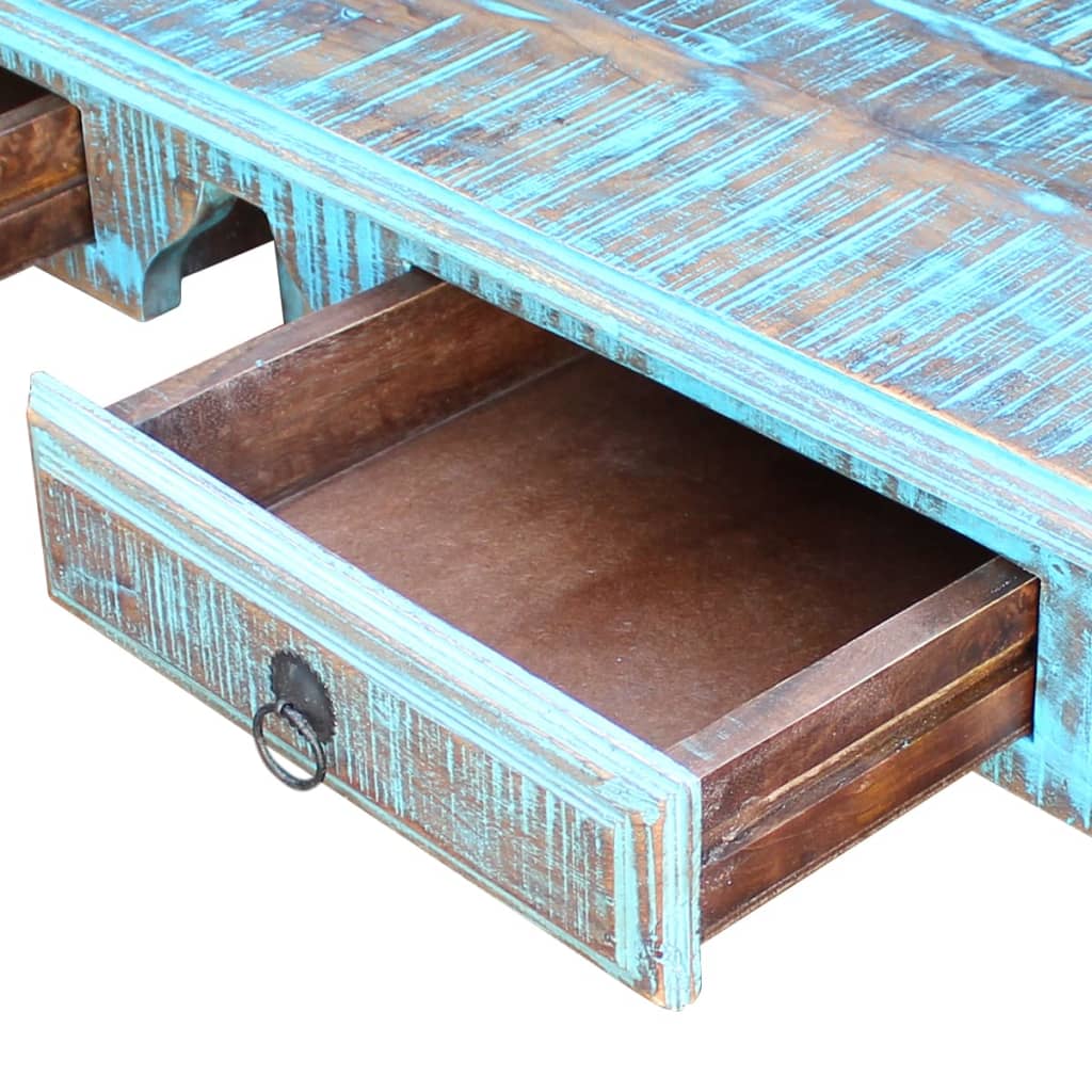 Desk Solid Reclaimed Wood- Blue