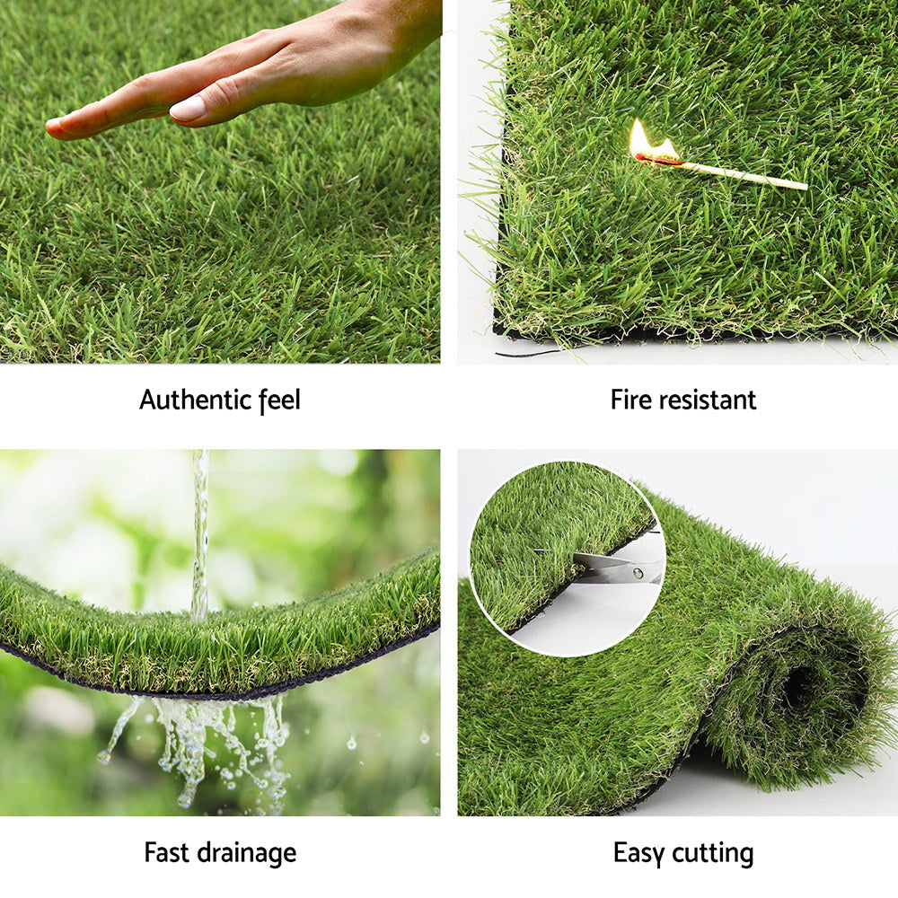 Primeturf Artificial Grass 35mm 2mx5m Synthetic Fake Lawn Turf Plastic Plant 4-coloured