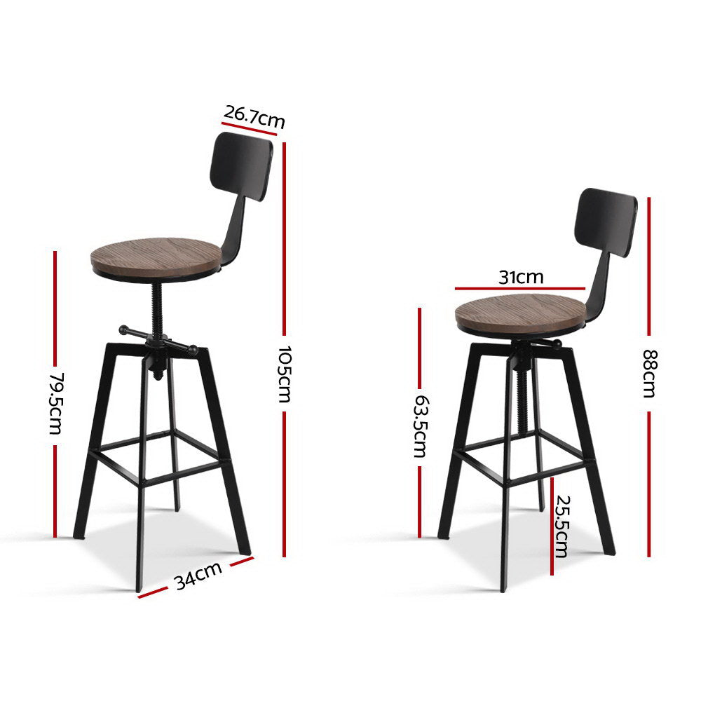 Artiss Rustic Industrial Metal Bar Stool freeshipping - Awezingly