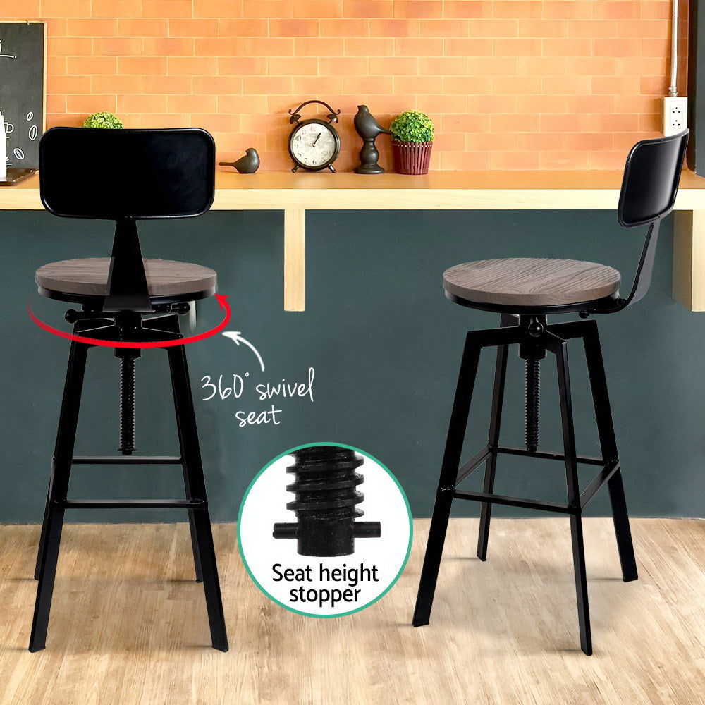 Artiss Rustic Industrial Metal Bar Stool freeshipping - Awezingly