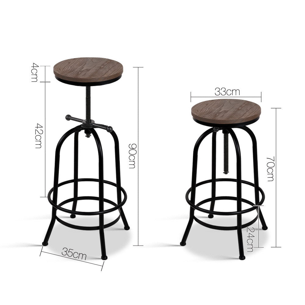 Artiss Rustic Industrial Round Bar Stool freeshipping - Awezingly