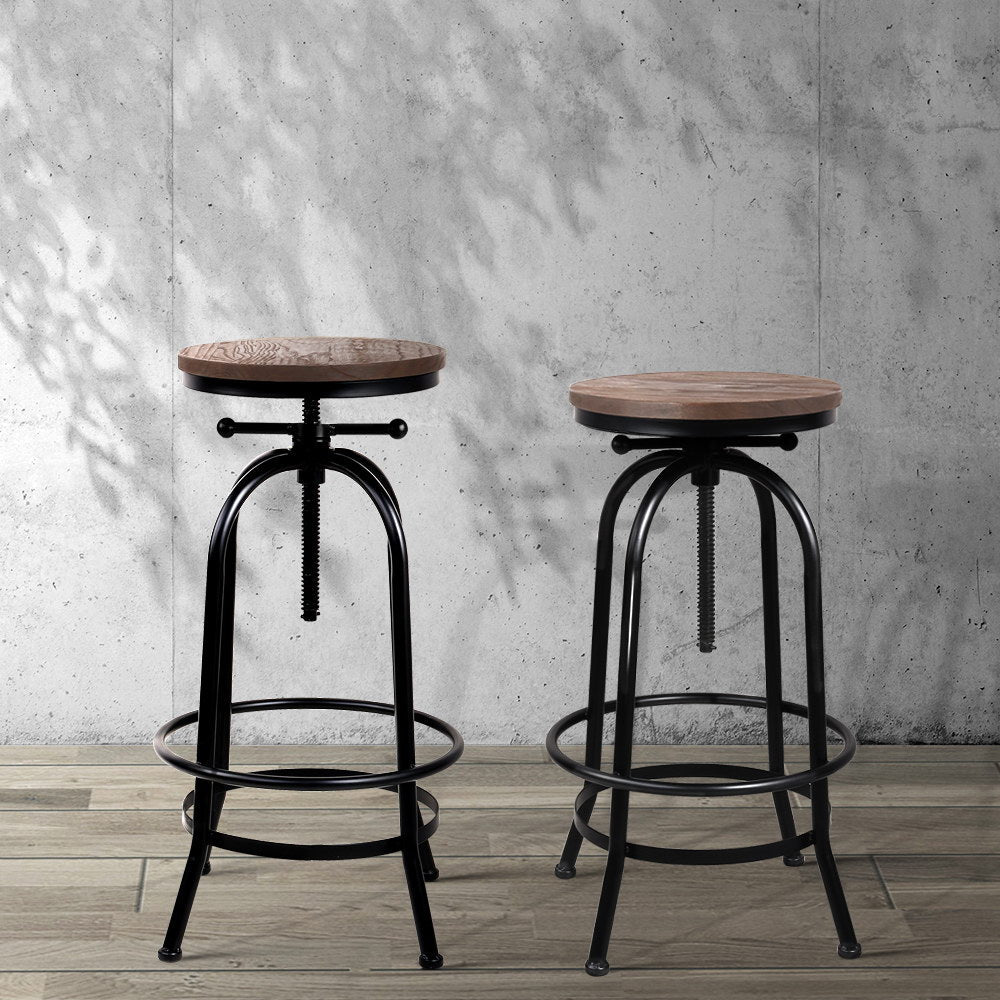 Artiss Rustic Industrial Round Bar Stool freeshipping - Awezingly