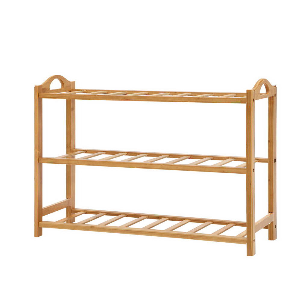 Artiss 3 Tiers Bamboo Shoe Rack Storage Organiser Wooden Shelf Stand Shelves freeshipping - Awezingly