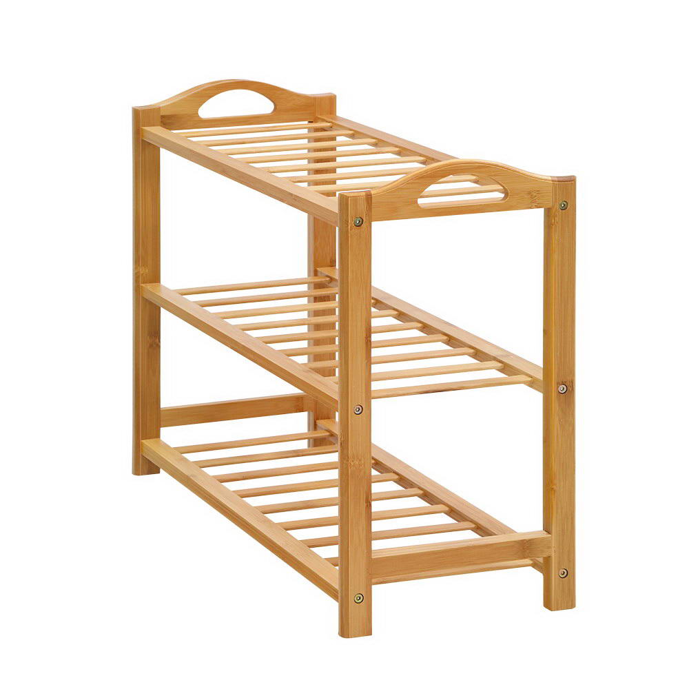 Artiss 3 Tiers Bamboo Shoe Rack Storage Organiser Wooden Shelf Stand Shelves freeshipping - Awezingly