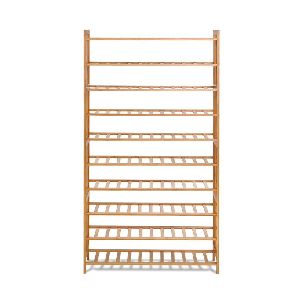 Artiss 10-Tier Bamboo Shoe Rack Wooden Shelf Stand Storage Organizer freeshipping - Awezingly