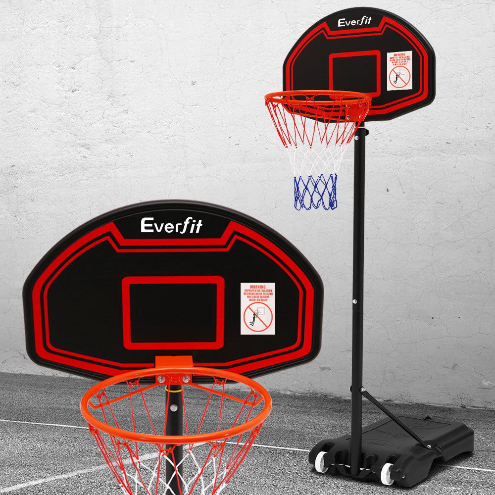 Everfit 2.1M Adjustable Portable Basketball Stand Hoop System Rim Black freeshipping - Awezingly