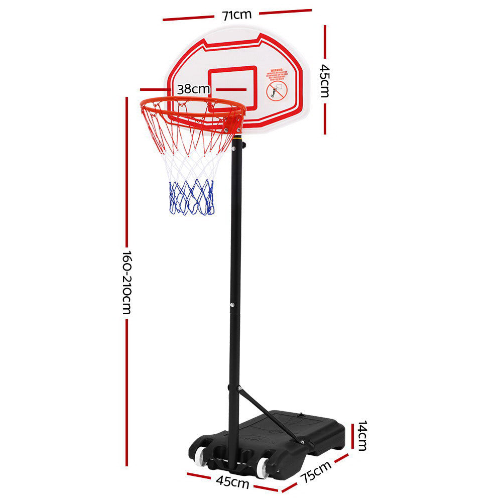 Everfit 2.1M Adjustable Portable Basketball Stand Hoop System Rim - White freeshipping - Awezingly