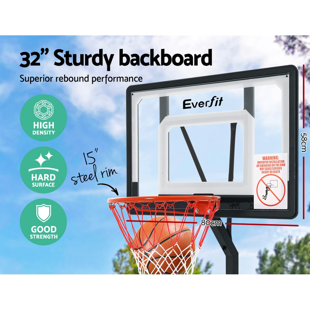 Everfit Adjustable Portable Basketball Stand Hoop System Rim - 2.1m to 2.6m