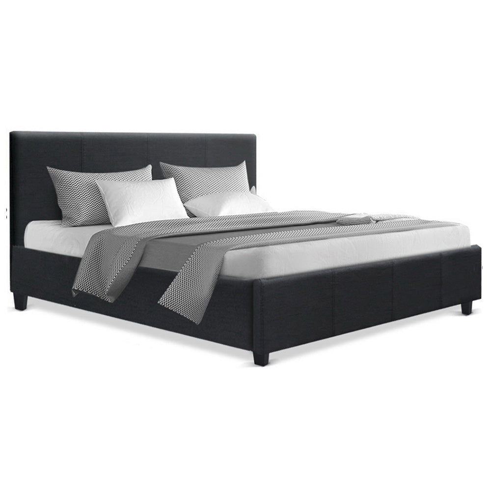 Queen Size Fabric Bed Frame - Charcoal freeshipping - Awezingly