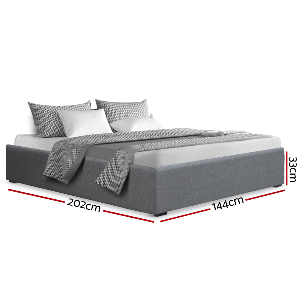 Artiss Double Full Size Gas Lift Bed Frame Base With Storage Platform Fabric freeshipping - Awezingly