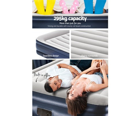 Bestway Queen Air Bed Inflatable Mattress Sleeping Mat Battery Built-in Pump freeshipping - Awezingly