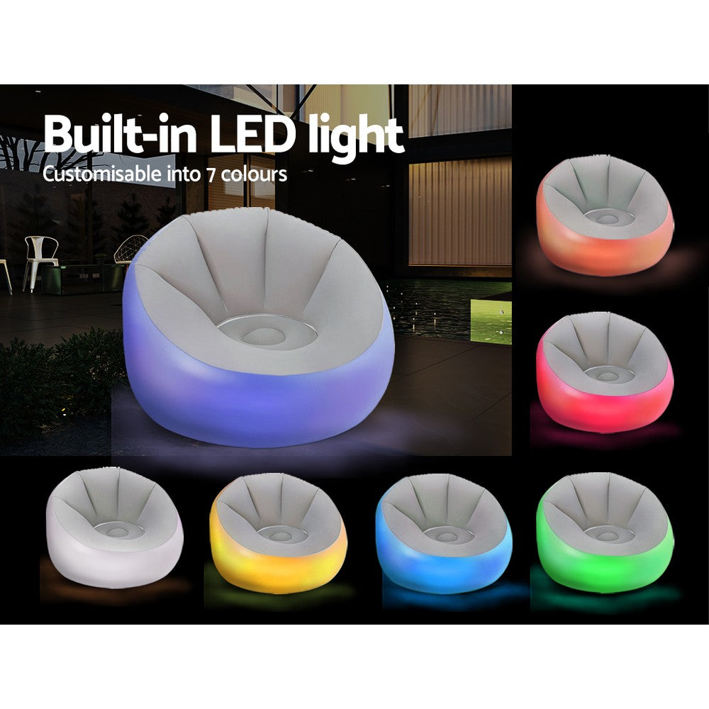 Bestway Inflatable Seat Sofa LED Light Chair Outdoor Lounge Cruiser freeshipping - Awezingly