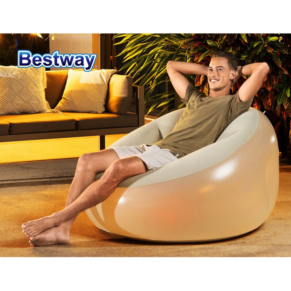 Bestway Inflatable Seat Sofa LED Light Chair Outdoor Lounge Cruiser freeshipping - Awezingly