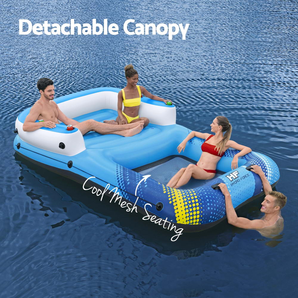 Bestway Inflatable Floating Island Float Lounger Sunshade Pool Bed 3.05Mx1.86M