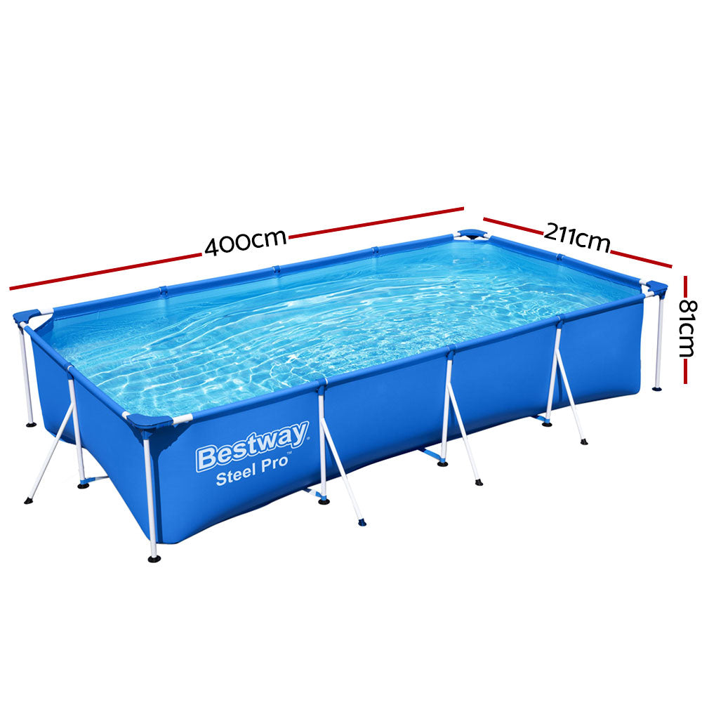 Bestway Swimming Pool Above Ground Heavy Duty Steel Pro™ Frame Pools 4M freeshipping - Awezingly