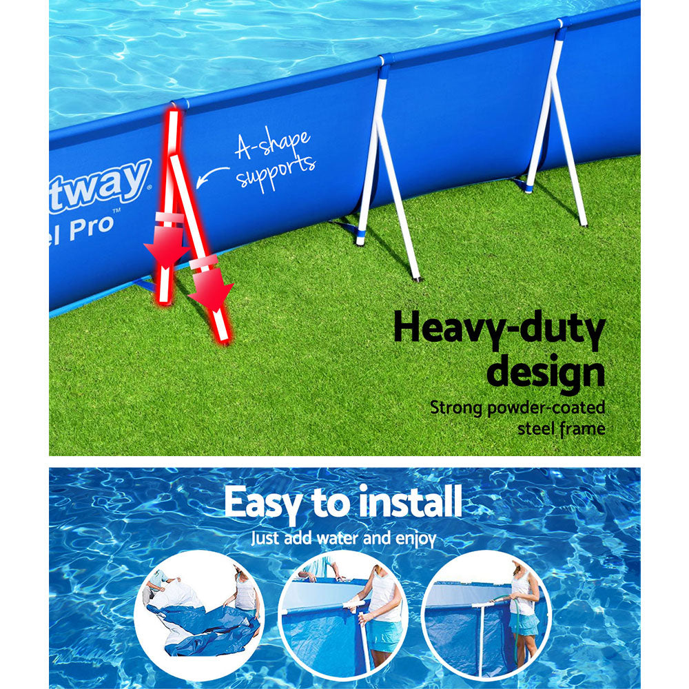 Bestway Swimming Pool Above Ground Heavy Duty Steel Pro™ Frame Pools 4M freeshipping - Awezingly