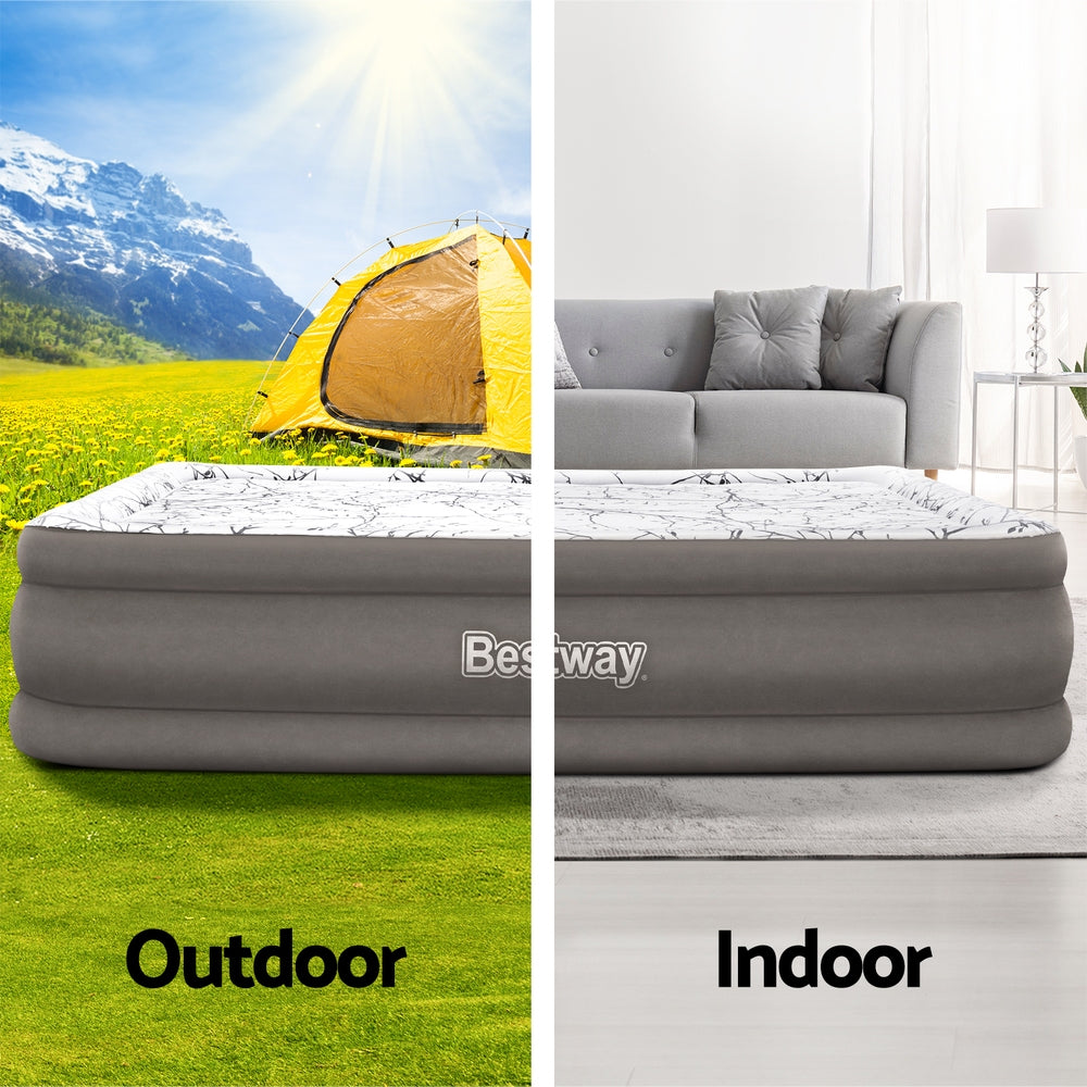 Bestway Queen Size Inflatable Air Mattress - Grey & Beige