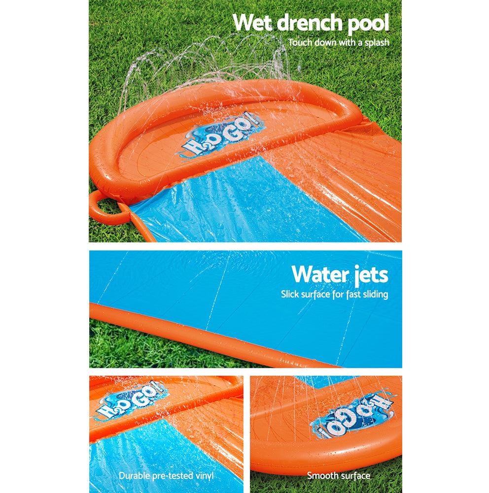 Bestway Inflatable Water Slip Slide Double Kids Splash Toy Outdoor Play 4.88M freeshipping - Awezingly