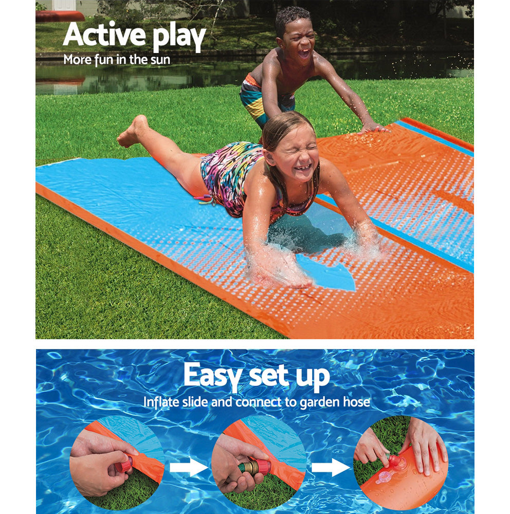 Bestway Inflatable Water Slip Slide Double Kids Splash Toy Outdoor Play 4.88M freeshipping - Awezingly