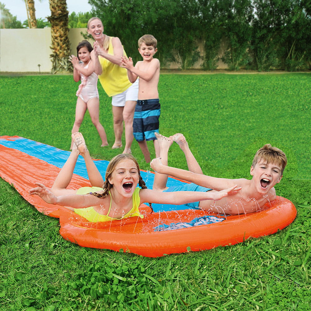 Bestway Inflatable Water Slip Slide Double Kids Splash Toy Outdoor Play 4.88M freeshipping - Awezingly