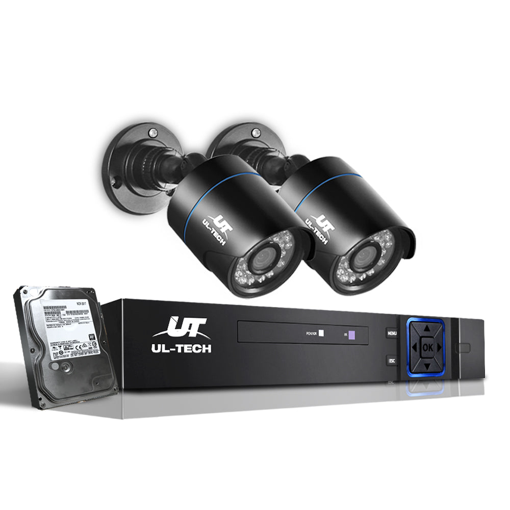 UL-Tech CCTV Security System 2TB 4CH DVR 1080P 2 Camera Sets freeshipping - Awezingly