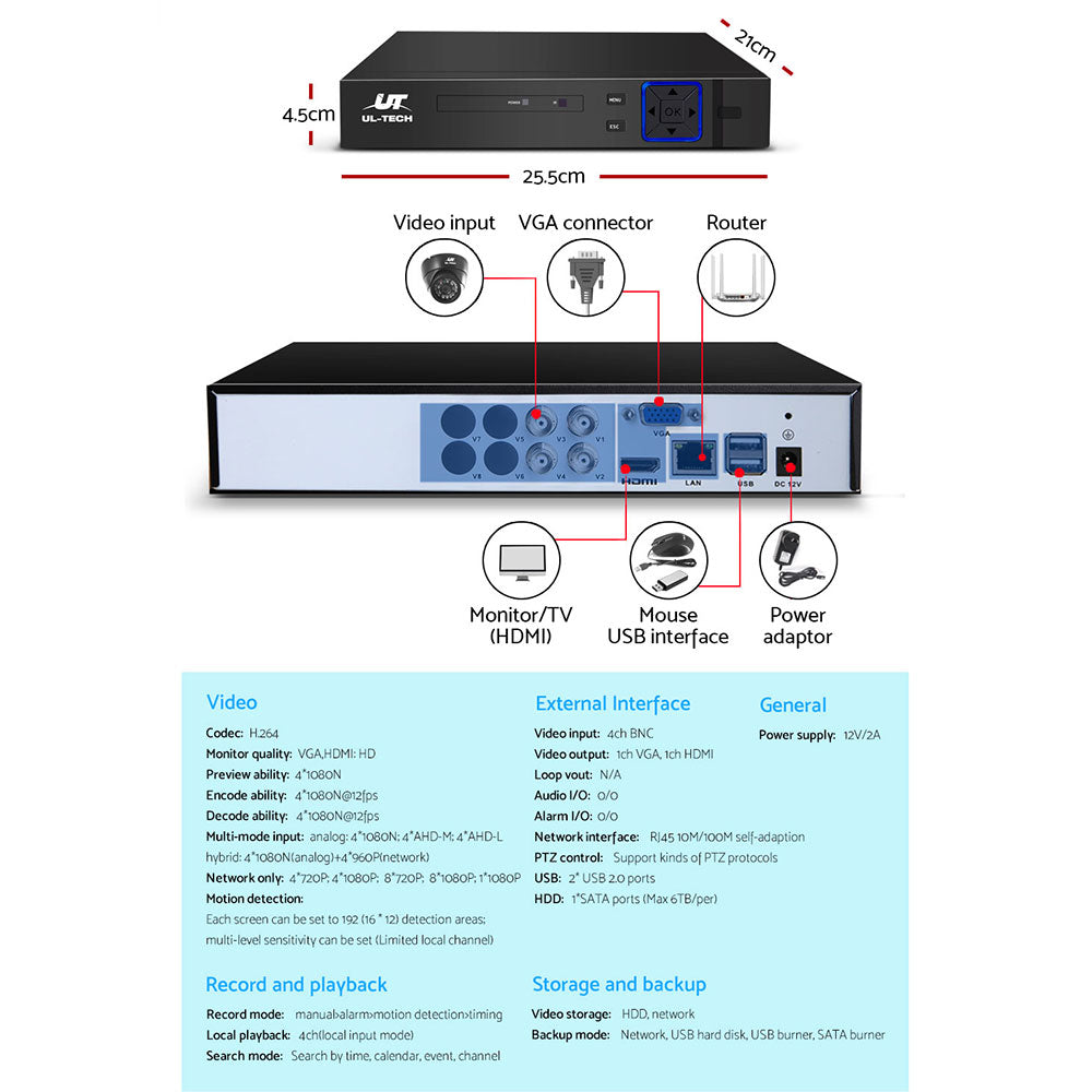 UL-tech CCTV Security Camera Home System DVR 1080P IP Long Range 4 Dome Cameras freeshipping - Awezingly