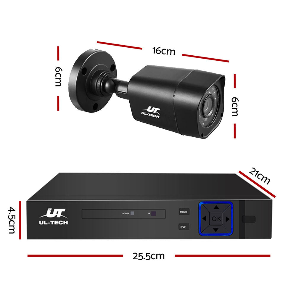 UL-TECH 4CH 5 IN 1 DVR CCTV Security System Video Recorder 4 Cameras 1080P HDMI Black freeshipping - Awezingly