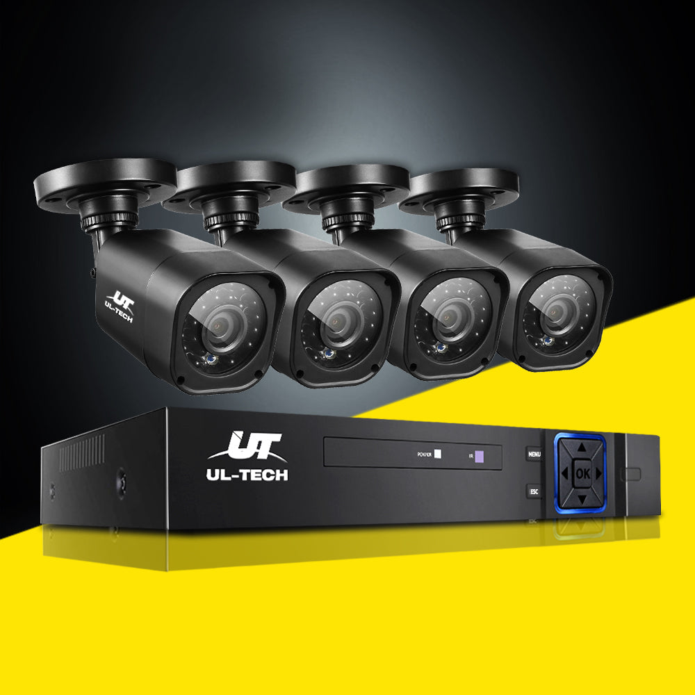 UL-TECH 4CH 5 IN 1 DVR CCTV Security System Video Recorder 4 Cameras 1080P HDMI Black freeshipping - Awezingly