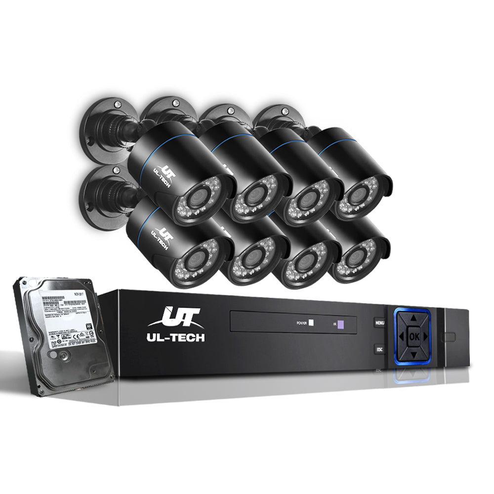 UL-Tech CCTV Security System 2TB 8CH DVR 1080P 8 Camera Sets freeshipping - Awezingly