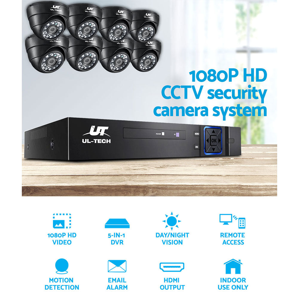 UL-tech CCTV Camera Home Security System 8CH DVR 1080P IP 8 Dome Cameras Long Range freeshipping - Awezingly