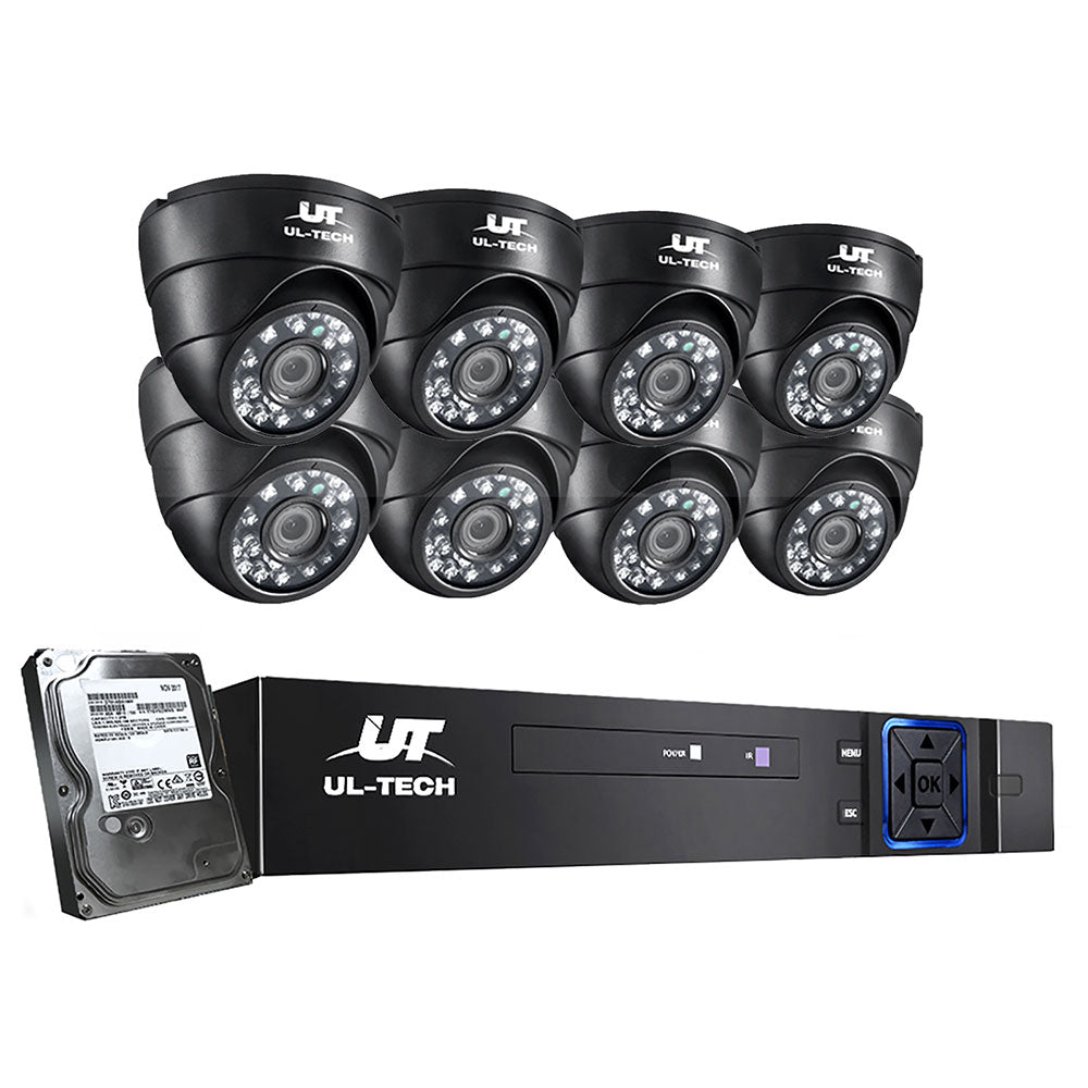 UL-tech CCTV 8 Dome Cameras Home Security System 8CH DVR 1080P 1TB IP Day Night freeshipping - Awezingly