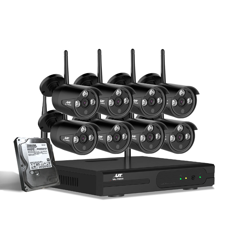 UL-Tech CCTV Wireless Security System 2TB 8CH NVR 1080P 8 Camera Sets freeshipping - Awezingly