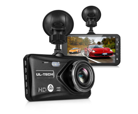 UL Tech 4 Inch Dual Camera Dash Camera - Black freeshipping - Awezingly