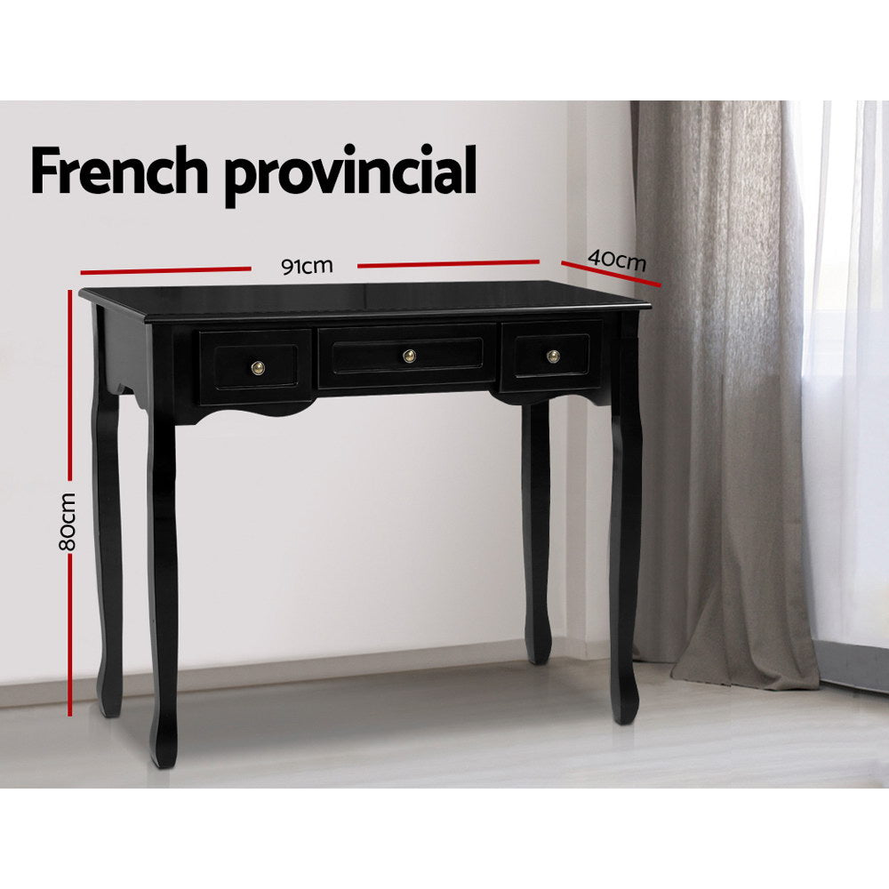 Artiss Hallway Console Table Hall Side Dressing Entry Display 3 Drawers Black freeshipping - Awezingly