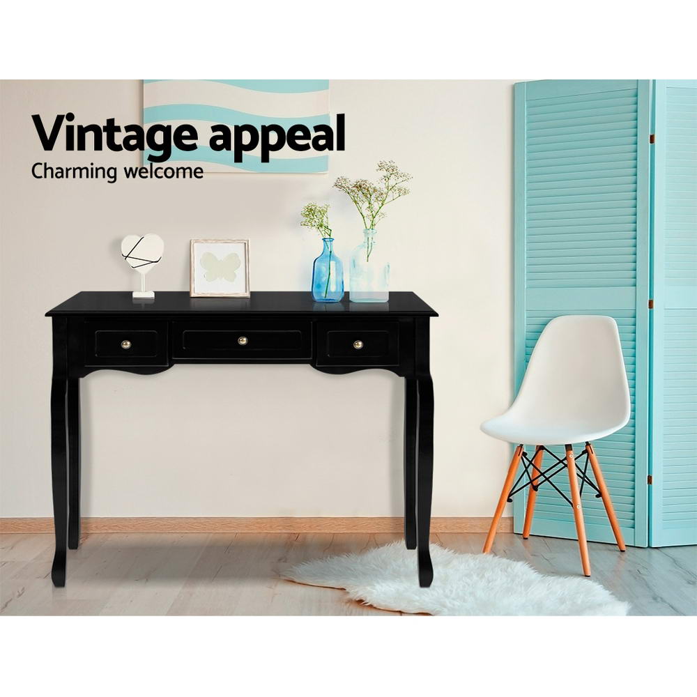 Artiss Hallway Console Table Hall Side Dressing Entry Display 3 Drawers Black freeshipping - Awezingly