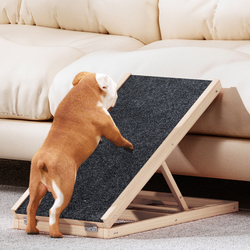 i.Pet Dog Ramp Steps Adjustable Height For Bed Sofa Car Foldable Stairs Non-slip