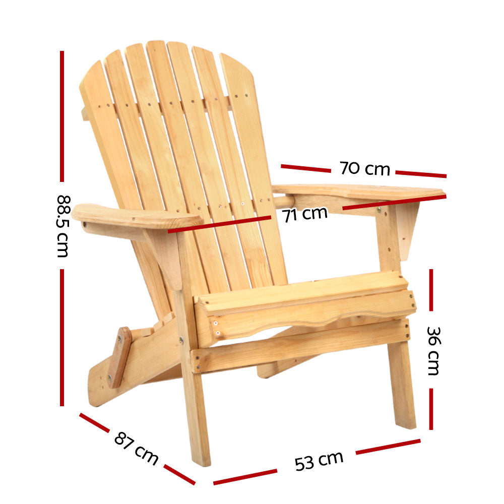 Gardeon Outdoor Chairs Furniture Beach Chair Lounge Wooden Adirondack Garden Patio freeshipping - Awezingly