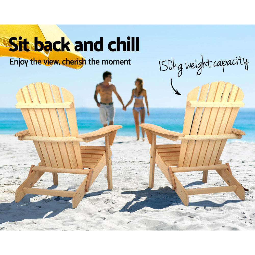 Gardeon Outdoor Chairs Furniture Beach Chair Lounge Wooden Adirondack Garden Patio freeshipping - Awezingly