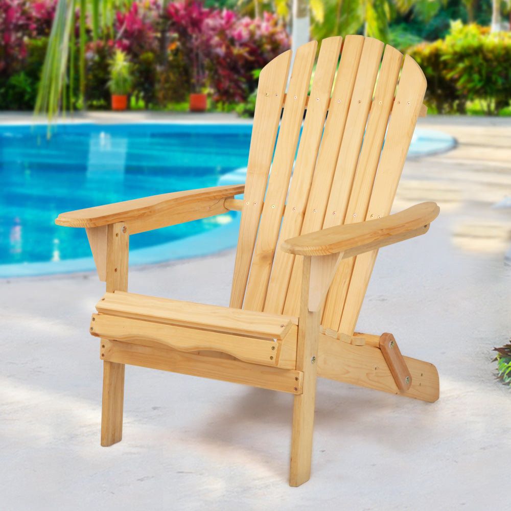 Gardeon Outdoor Chairs Furniture Beach Chair Lounge Wooden Adirondack Garden Patio freeshipping - Awezingly