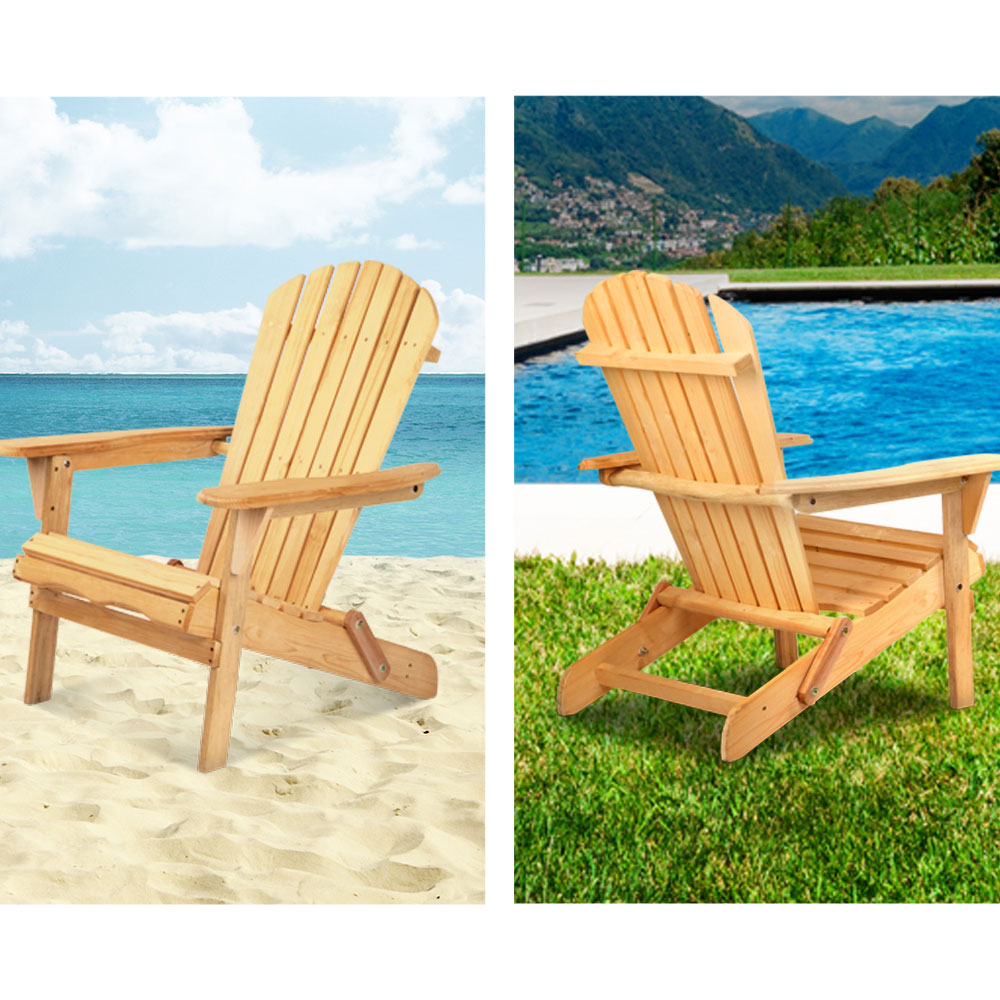 Gardeon Outdoor Chairs Furniture Beach Chair Lounge Wooden Adirondack Garden Patio freeshipping - Awezingly