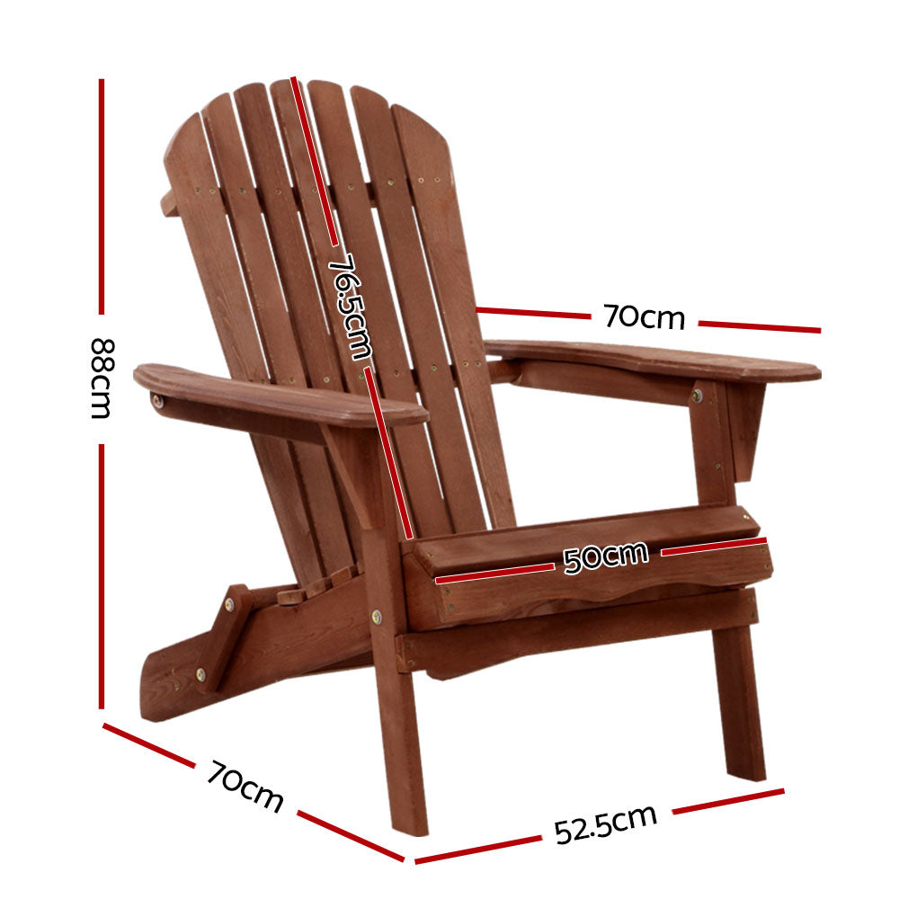 Gardeon Outdoor Furniture Beach Chair Wooden Adirondack Patio Lounge Garden freeshipping - Awezingly