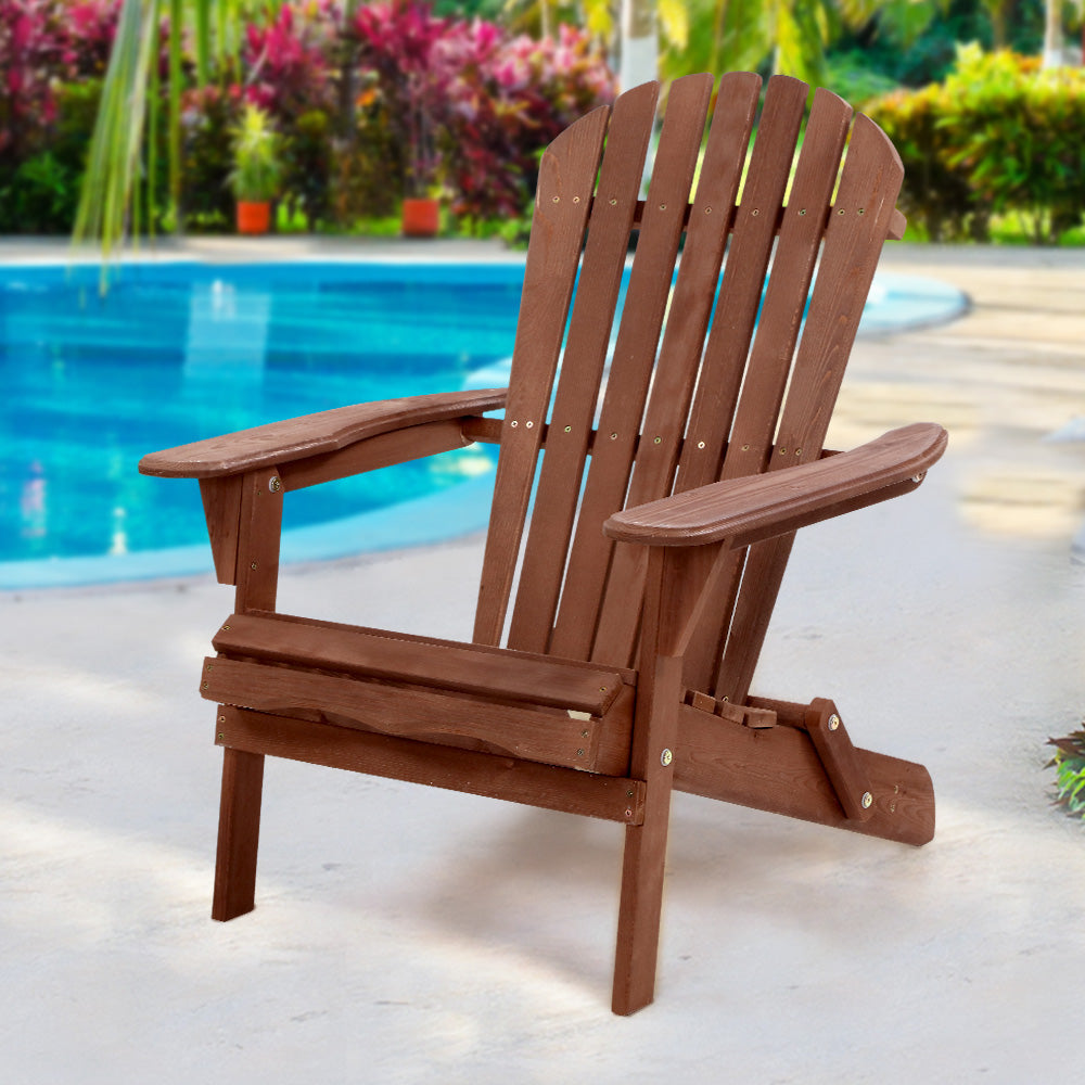 Gardeon Outdoor Furniture Beach Chair Wooden Adirondack Patio Lounge Garden freeshipping - Awezingly