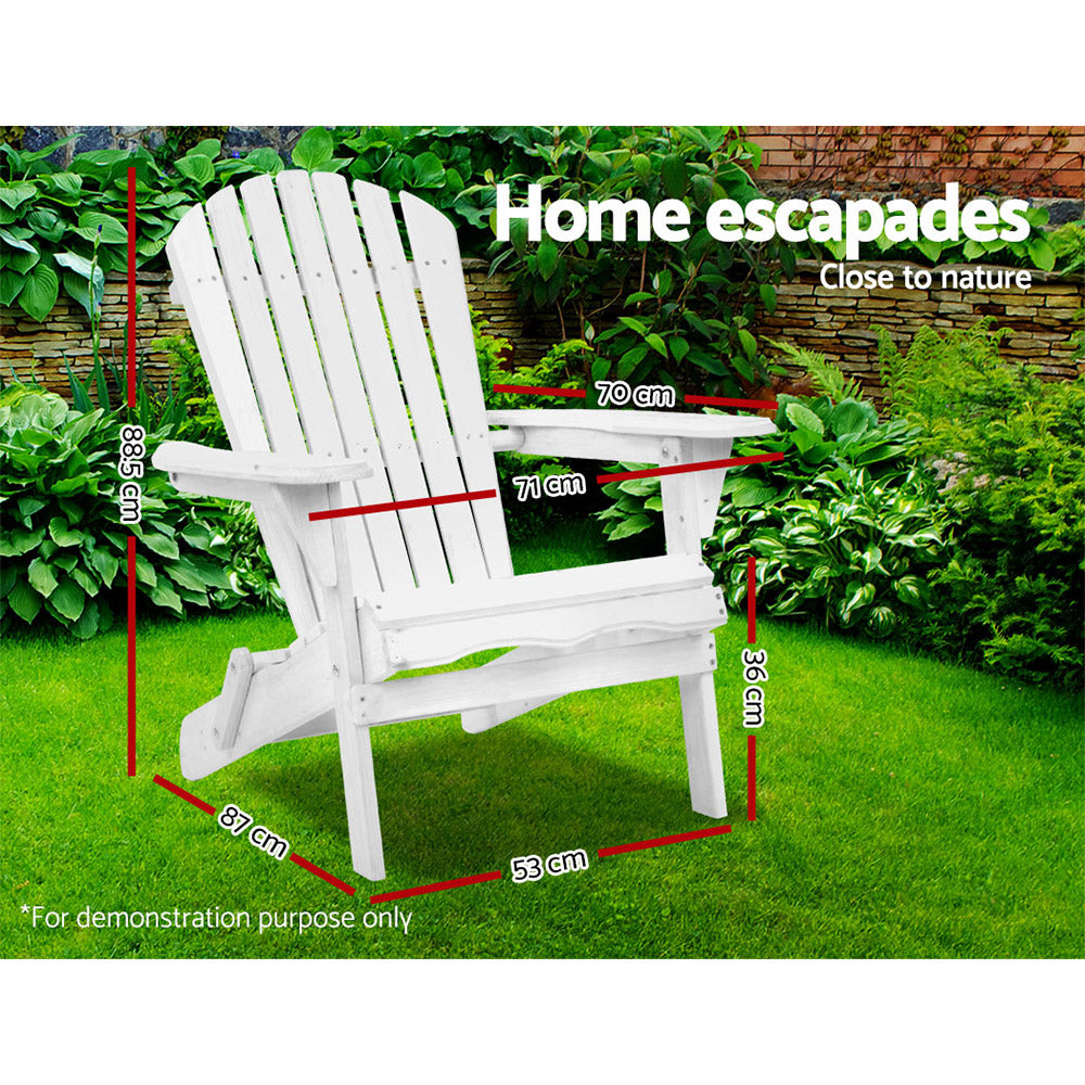 Gardeon Outdoor Furniture Adirondack Chairs Beach Chair Lounge Wooden Patio Garden freeshipping - Awezingly